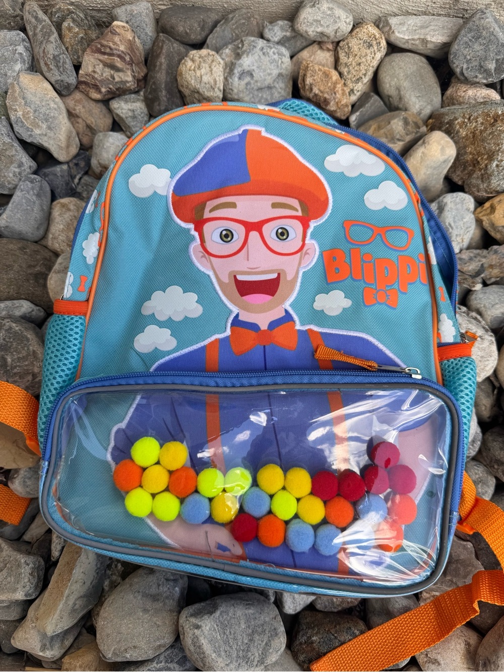 Kids Blippi Backpack - Blue and Orange